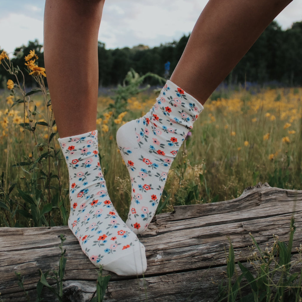 Garden Flower - Ivory Socks