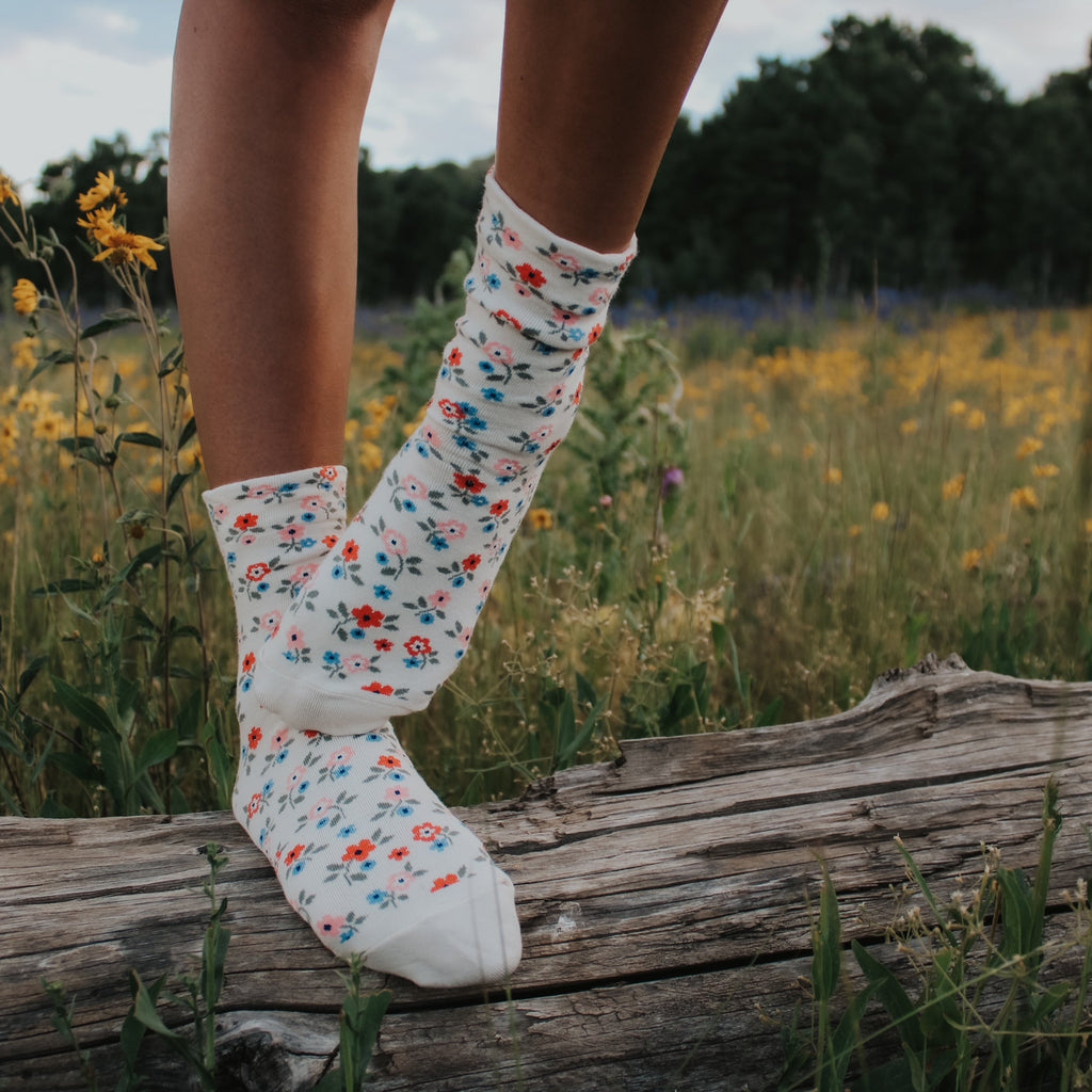 Garden Flower - Ivory Socks