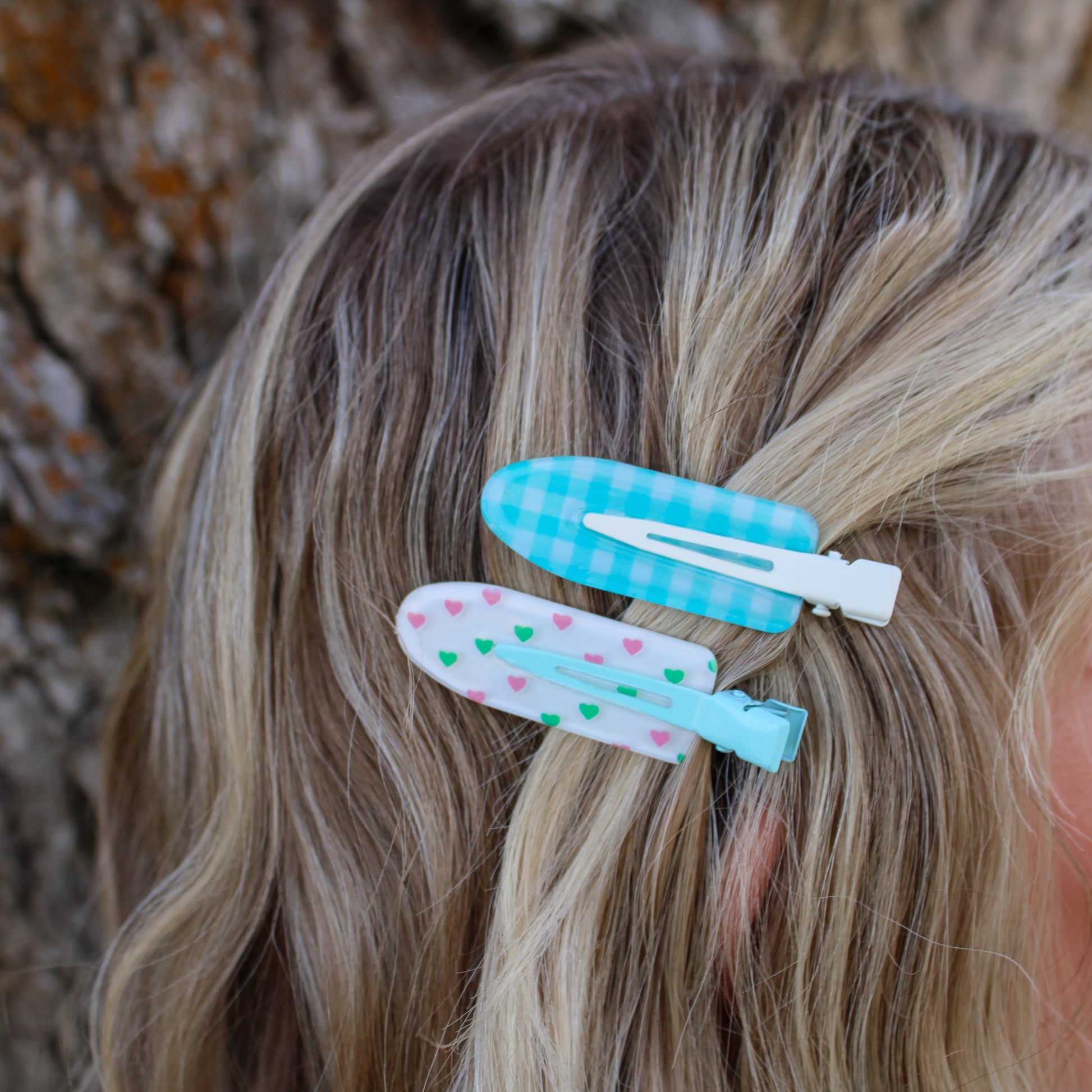 Hearts & Plaid Clips