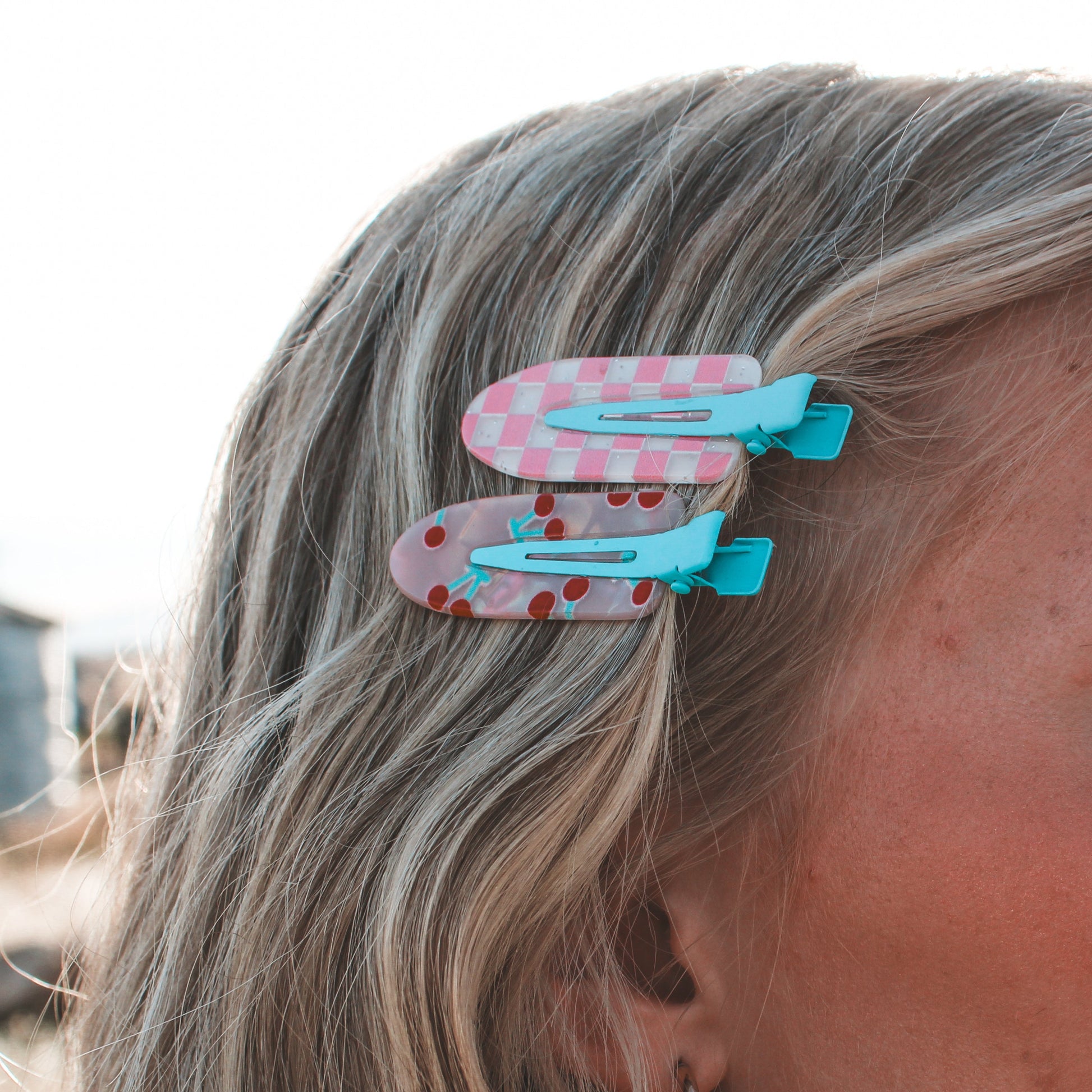 Gingham Cherries Clips